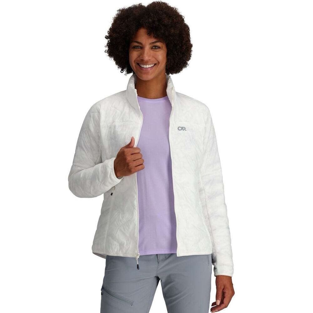 Outdoor Research Womens Light Puffer Jacket‎ Superstrand Size XS White Zip